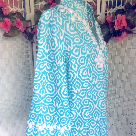 🤍💙 Liz Lange Blue & White Shirt  M / L Measurements Below   NWT   💙🤍 - Picture 5 of 7